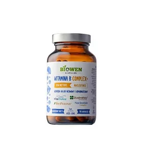 Biowen, Suplement diety, Witamina B Complex B1 B2 B3 B5 B6 B9 B12 piperyna, 90 kaps. - Witaminy i minerały - miniaturka - grafika 1