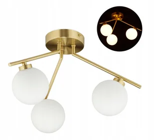 Lampa wisząca Globi 3 punkty światła złota modern - Lampy sufitowe - miniaturka - grafika 1