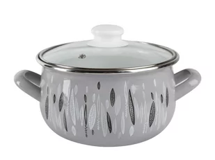 Fl1 GARNEK EMALIOWANY PYZA DEKOR AUTUMN SZARY 22CM 5,3L 011-GAR-502/22/AUT - Garnki - miniaturka - grafika 1
