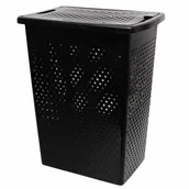Kosze na bieliznę - Kosz na pranie Malva Slim 37 l czarny - miniaturka - grafika 1