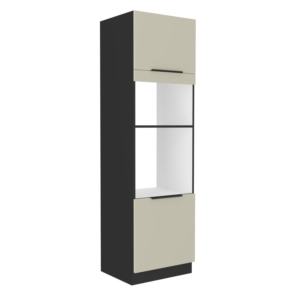 Kondela Szafka pod piekarnik do zabudowy Araka 60 DPM-210 2F - kaszmir/czarny