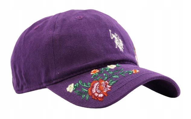 Czapka z daszkiem damska młodzieżowa U.S. Polo Assn. wyszyta KWIATY Haft