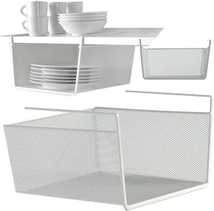 Kosz koszyk metalowy podwieszany półka kuchenna wisząca organizer pod półkę - Półki łazienkowe - miniaturka - grafika 1