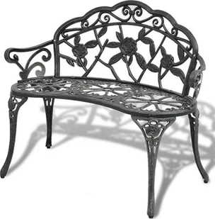 Elior metalowa ławka ogrodowa Loryn, zielona 3511 - Ławki ogrodowe - miniaturka - grafika 1