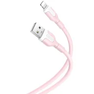 Kable USB - XO Kabel NB212 USB - Lightning 1,0 m 2,1A różowy - miniaturka - grafika 1