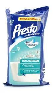 Presto Ściereczki nawilżane do czyszczenia łazienki 72 szt. (51575983) - Ściereczki, gąbki, czyściki - miniaturka - grafika 1
