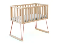 Łóżeczka i kojce - JURABABY - TYLKO Drewniana kołyska bujana z terakoty 40 x 80 cm - miniaturka - grafika 1