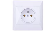 Gniazdka elektryczne - LEDart pojedyncze z uziemieniem białe GP-1AZ/00 Akcent Ospel - miniaturka - grafika 1