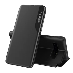Eco Hurtel Leather View Case elegancki futerał etui z klapką i funkcją podstawki Samsung Galaxy S10 czarny - Czarny - Etui i futerały do telefonów - miniaturka - grafika 1
