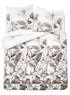 Pościel - Pościel satynowa 200x220 5481b beżowe liście - miniaturka - grafika 1