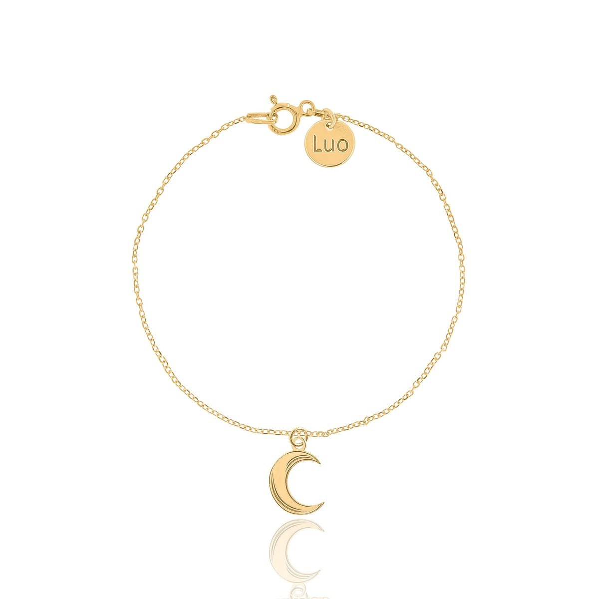 Bransoletka srebrna pozłacana z grawerowanym księżycem