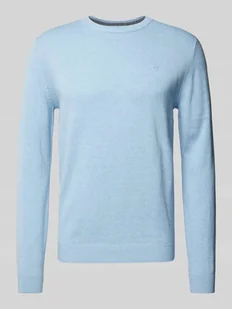 Sweter z dzianiny z wyhaftowanym logo model ‘BASIC’ - Swetry męskie - miniaturka - grafika 1