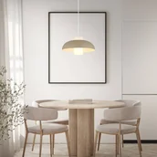 Lampy sufitowe - Globo Lampa wisząca Lowe, możliwość ściemniania, kremowy / amber, salon / jadalnia, metal, nowoczesny - miniaturka - grafika 1