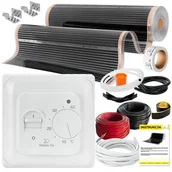 Ogrzewanie podłogowe - Folia grzewcza na podczerwień MISSION AIR Black Silver PTC 160W/m2 1m2 szer. 100cm + regulator Aries Biały - miniaturka - grafika 1