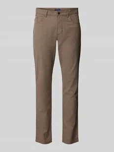 Chinosy o kroju tapered fit z fakturowanym wzorem - Spodnie męskie - miniaturka - grafika 1