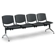 Inne meble biurowe - Euroseat Ławka do poczekalni plastikowa SMILE, 4-siedzenia, czarny 300355 - miniaturka - grafika 1