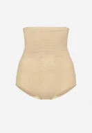 Majtki damskie - Ciemnobeżowe Bawełniane Majtki Modelujące z Wysokim Stanem Ridinelia - miniaturka - grafika 1