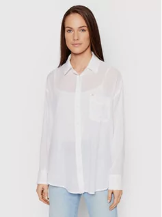 Koszule damskie - Lee Koszula Pocket L45PUMLJ Biały Regular Fit - grafika 1