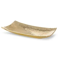 Tace i patery - Patera Dekoracyjna Ceramiczna Sena 45X25X8 Złota - miniaturka - grafika 1