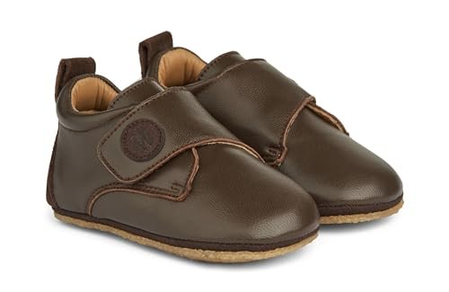 Wheat Dakota dziecięce buty dziecięce, uniseks, rozmiary dla chłopców i dziewczynek, 100% skóra, oddychające kapcie, 3053 Dark Brown, 26 EU