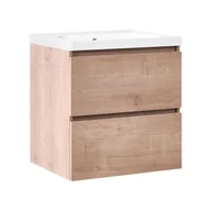 Szafki łazienkowe - Szafka łazienkowa wisząca z umywalką LAGOA 60 cm Jasnobrązowy B670004 - miniaturka - grafika 1