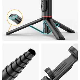 Selfie Stick Alogy Techsuit kijek do zdjęć selfie Tripod bezprzewodowy Bluetooth Remote z pilotem Black - Selfie stick - miniaturka - grafika 7