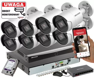 Monitoringu HIKVISION 8 kamer DS-2CD2083G2-I 8mpx Analityka Filtrowanie Acusense + Switch PoE - Zestawy do monitoringu - miniaturka - grafika 1