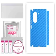 Szkła hartowane na telefon - Folia naklejka skórka strukturalna na TYŁ+BOKI do Samsung Galaxy Z Fold5 -  Carbon Niebieski - apgo SKINS - miniaturka - grafika 1