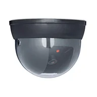 Manekiny wystawowe - Relaxdays Dummy kamera kopuła ze światłem LED, z regulowanym kątem kąta, kamera bezpieczeństwa, manekin, czarna, 1 sztuka (1 opakowanie) - miniaturka - grafika 1