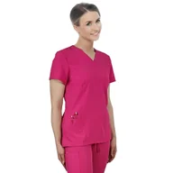 Bluzy damskie - Bluza medyczna elastyczna różowa Comfort Fit roz XL - miniaturka - grafika 1
