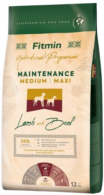 FITMIN Medium Maxi Maintenance Lamb&Beef 12kg