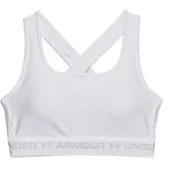 Bielizna sportowa damska - Biustonosz damski Under Armour Crossback Mid Bra-WHT M - miniaturka - grafika 1