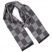 Apaszki i szaliki męskie - Ciepły Cashmere szalik męski geometryczny SZA-42 kolor szary - miniaturka - grafika 1