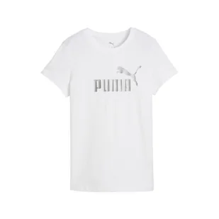 Damska koszulka z logo NO. 1 ESS METALLIC PUMA White Metallic Silver - Koszulki sportowe damskie - miniaturka - grafika 1