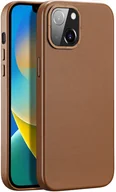 Etui i futerały do telefonów - Dux Ducis Grit skórzane etui do iPhone 14 elegancki pokrowiec ze sztucznej skóry (kompatybilne z MagSafe) brązowy - miniaturka - grafika 1