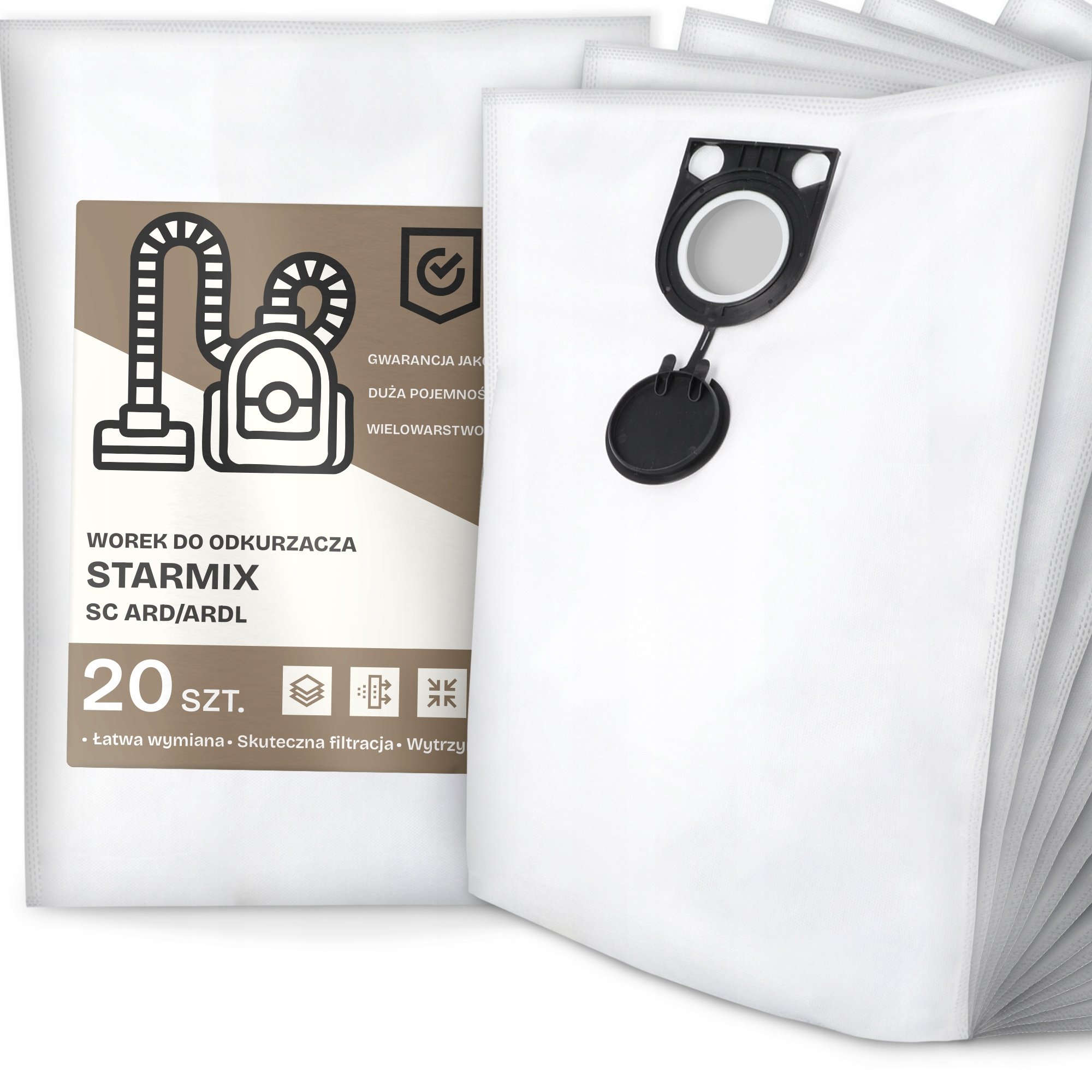20x Worek do Odkurzacza Starmix Sc Ard/ardl Syntetyczny Pojemny Mocny G9