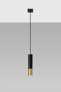Sollux Lighting Lampa wisząca LOOPEZ 1 czarny/złoty - Lampy sufitowe - miniaturka - grafika 1