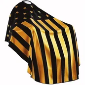 Peleryny fryzjerskie - TEMU 1 szt. Złoto-Czarna Pasiasta Peleryna Fryzjerska z Regulowanym Elastycznym Dekoltem - Profesjonalny Pokrowiec dla Stylizistów do Strzyżenia, - miniaturka - grafika 1