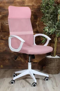 Fotel biurowy, krzesło biurowe Fotel biurowy do nowoczesnego biura DENZEL różowo-biały - Fotele i krzesła biurowe - miniaturka - grafika 1