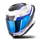 Kaski motocyklowe - Kask Integralny Scorpion EXO-391 Leo Złamany Biały/NiebieskiL - miniaturka - grafika 1