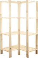 Szafy i regały magazynowe - Wamar-Sosenka MAXI Regał Narożny Drewniany 166,4x85x50 cm 4 Półki ażurowe Surowy Drewno sosnowe Naturalny MAXI-4WA - miniaturka - grafika 1