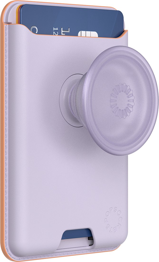 PopSockets, pokrowiec na portfel MagSafe PopWallet z podstawką PopGrip, lawendowy