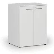 Szafy biurowe - Szafa biurowa z drzwiami PRIMO WHITE, 2 półki, 1027 x 800 x 640 mm, biały - miniaturka - grafika 1