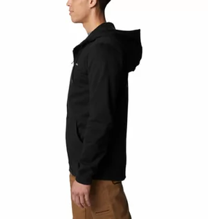 Bluzy sportowe męskie - Męska bluza dresowa rozpinana z kapturem COLUMBIA Logo Fleece Hoodie - grafika 1