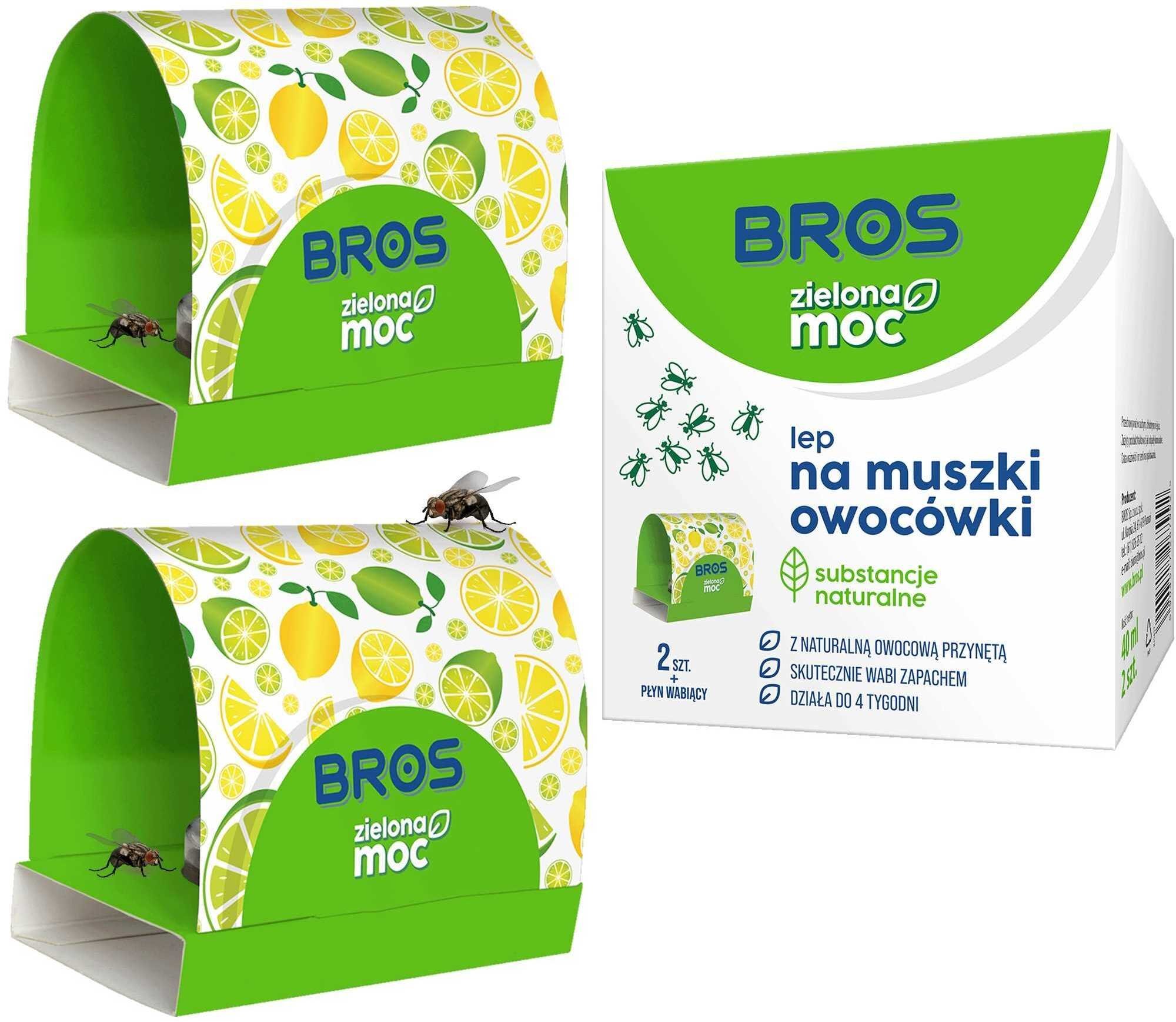 Bros Zielona Moc* lep na muszki owocówki 2 szt.