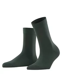 Legginsy - FALKE Damskie bawełniane legginsy dotykowe nieprzezroczyste czarno-białe więcej kolorów grube długie gładkie idealne na lato lub zimę 1 para, Zielony (Hunter Green 7441), 38.5-42 EU - grafika 1