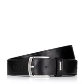 Paski - Męski pasek ze skóry naturalnej klasyczny czarny - miniaturka - grafika 1