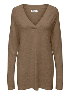 ONLY Sweter w kolorze brązowym - Swetry damskie - miniaturka - grafika 1
