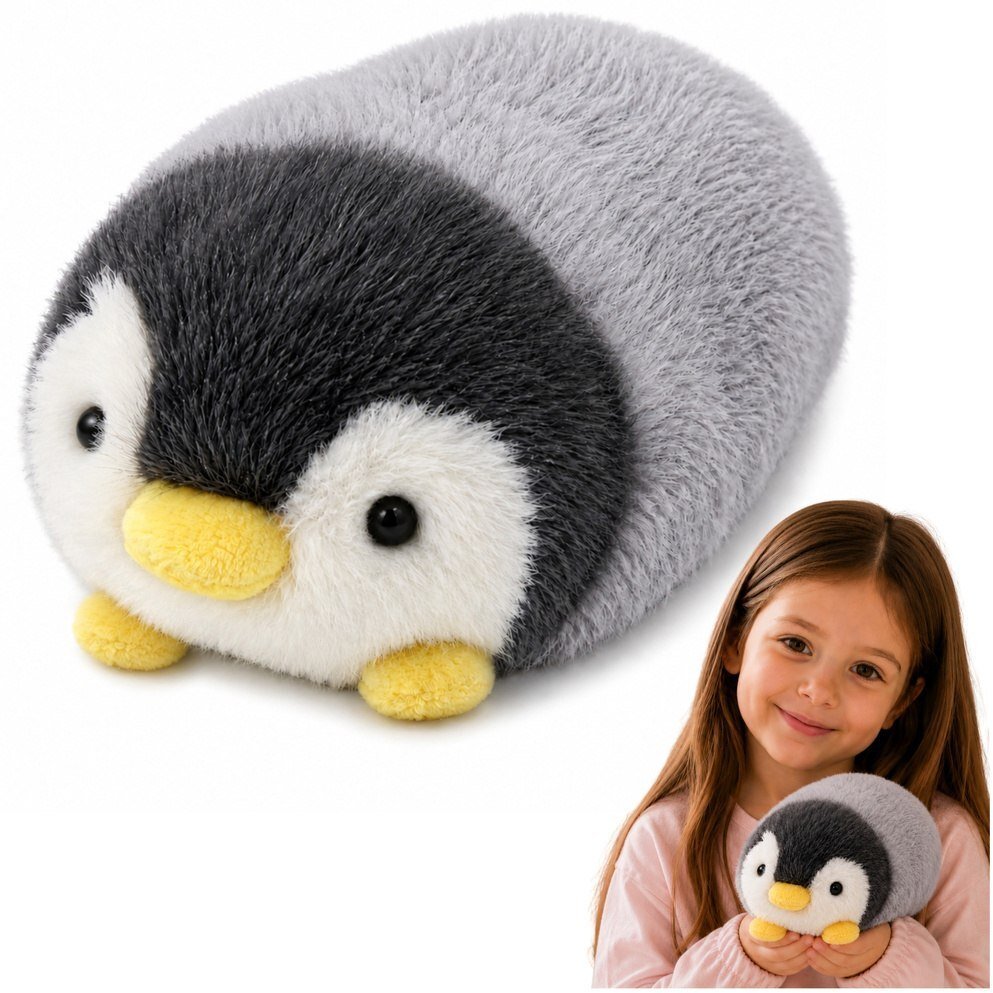 LeanToys Pluszowy Pingwin Maskotka Miękka Przytulanka Biało Szary 16 cm EDUKAMP 31265