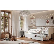 Łóżka dla dzieci i młodzieży - Łóżko 90x200 rozsuwane białe daybed pinio calmo - miniaturka - grafika 1